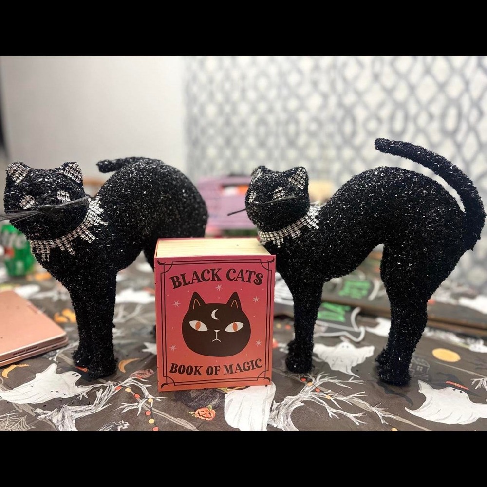 Halloween Black Glitter Cats